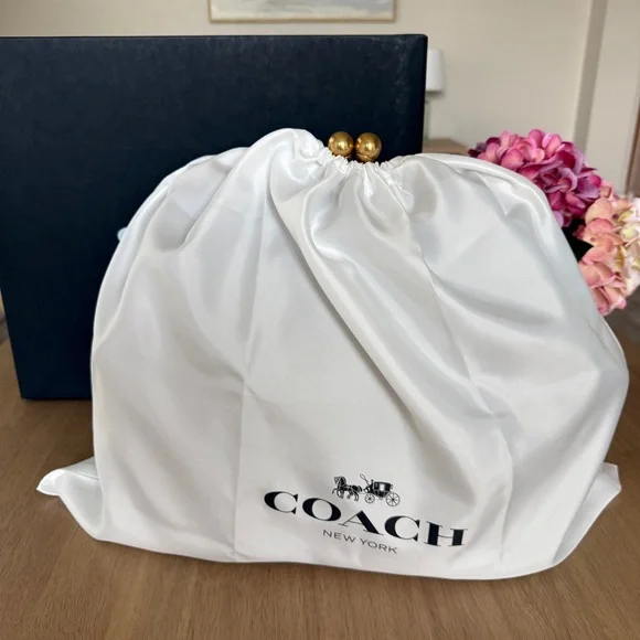 Coach Brown Clutch with Gold Accents - Picture 11 of 13